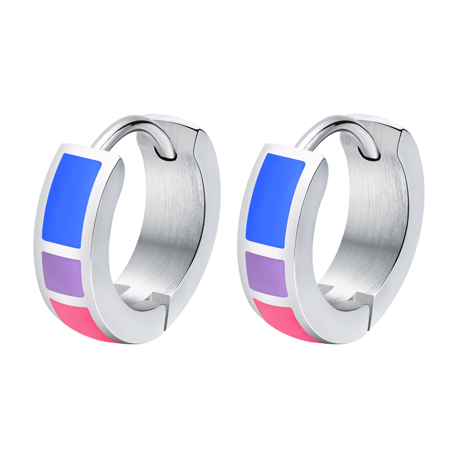 Vnox Small Hoop Earrings for Men Women LGBTQ Rainbow Pride Huggies Hoops Jewelry