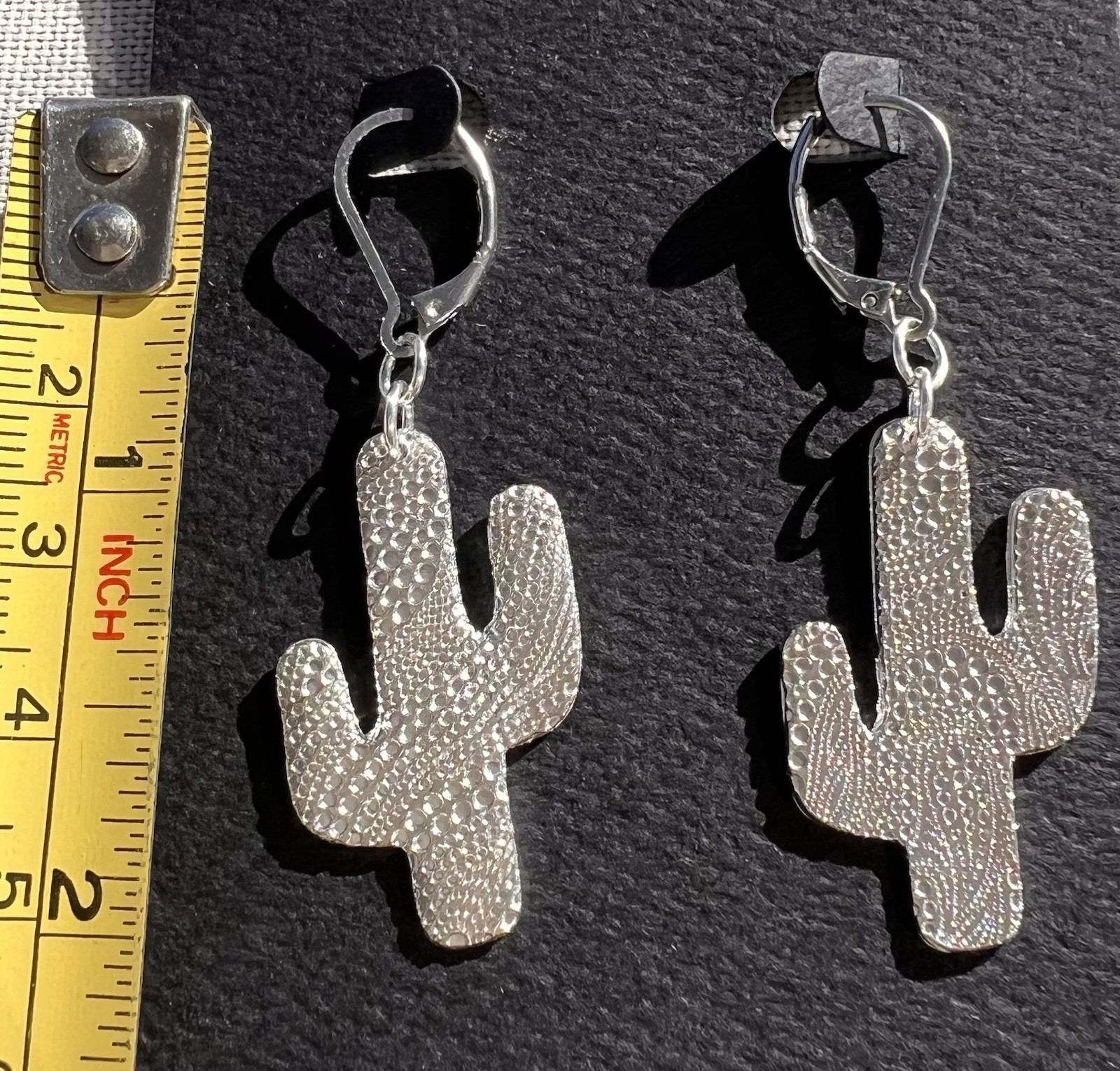 Pure Silver 99.9 Saguaro Cactus Arizona Earrings NEW