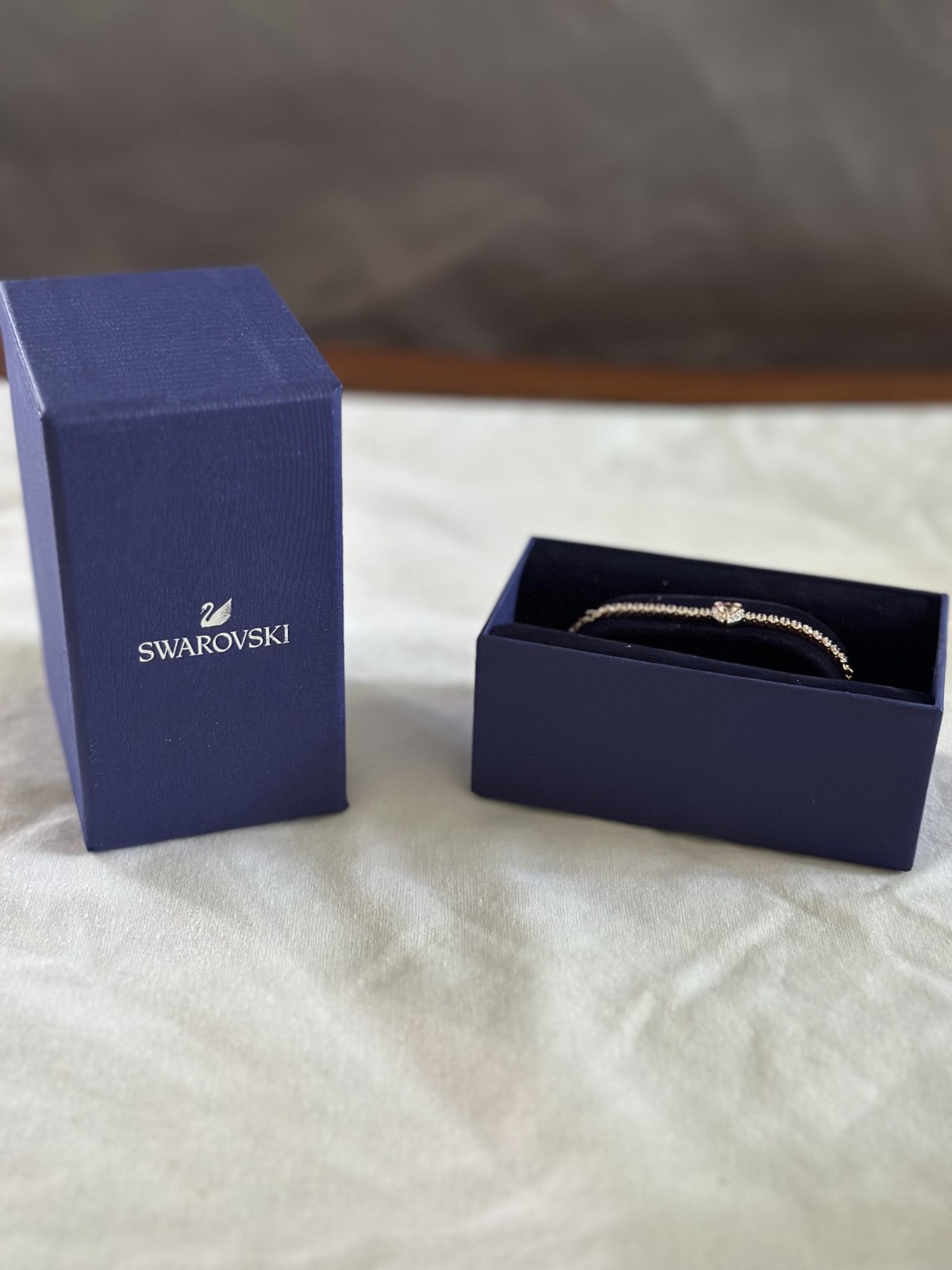 Swarovski Heart Bracelet Pink Gold in Box