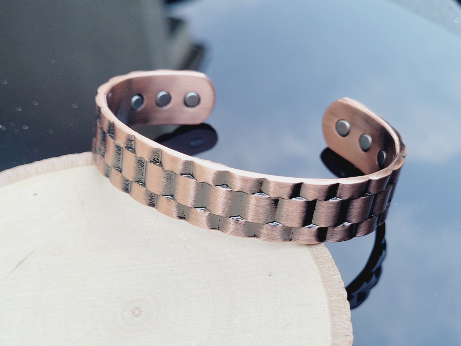 Pure Copper Magnetic Bracelet – Heavy 50 gr Copper Arthritis Therapy Chain Cuff