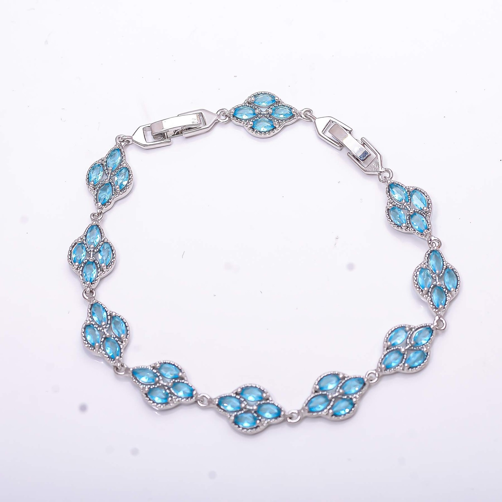 London Blue Topaz 925 Sterling Silver Tennis Bracelet 8.99″ B_9734_683_17