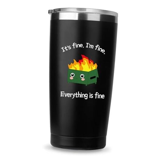Funny Gifts for Women Men 20 OZ Stainless Steel Tumbler-Office Decor Desk Fire