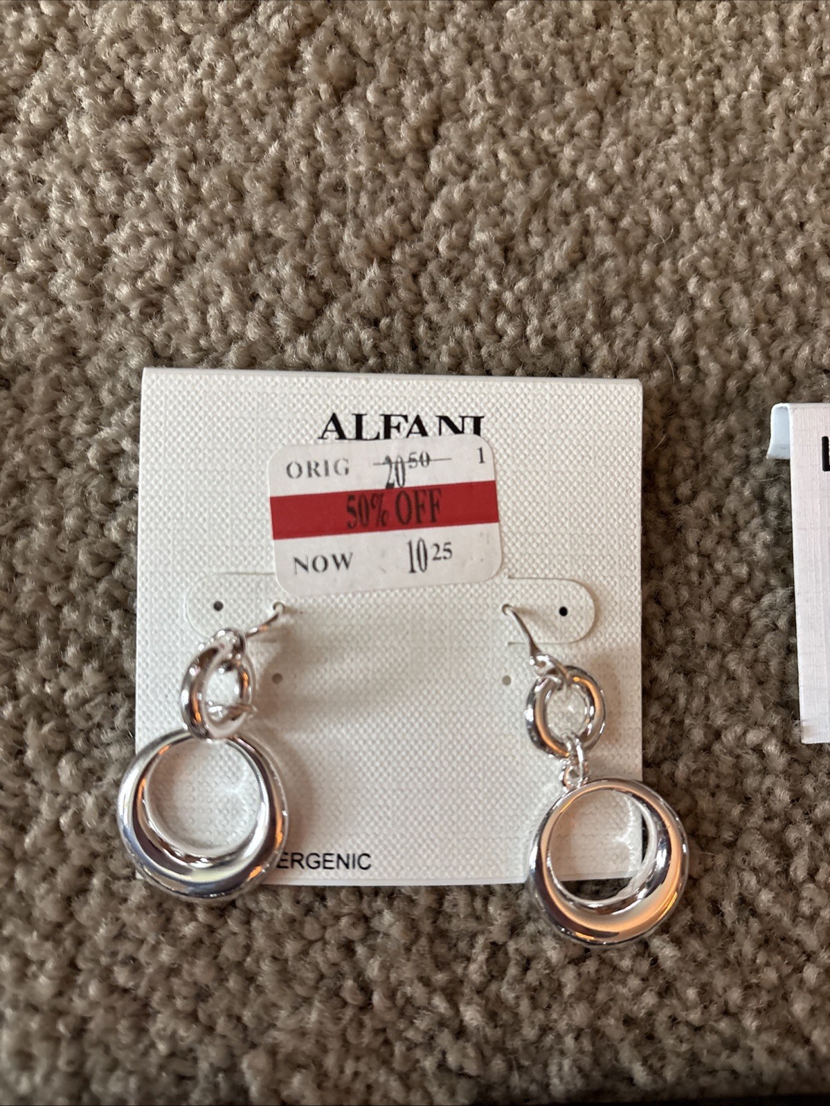 NEW Silver Color Pierced Earring All Shape Size Alfani, Monet, Trifari, Woodward