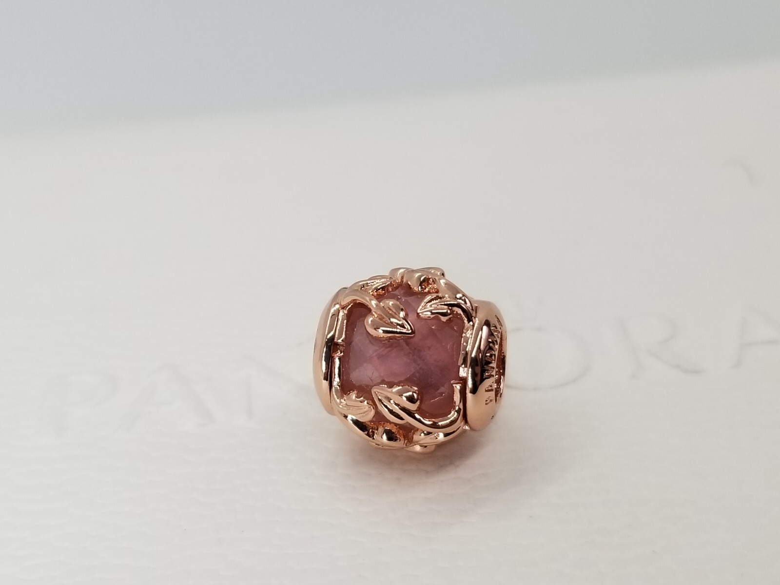 Authentic Pandora moments Rose gold Pink Decorative Leaves Charm