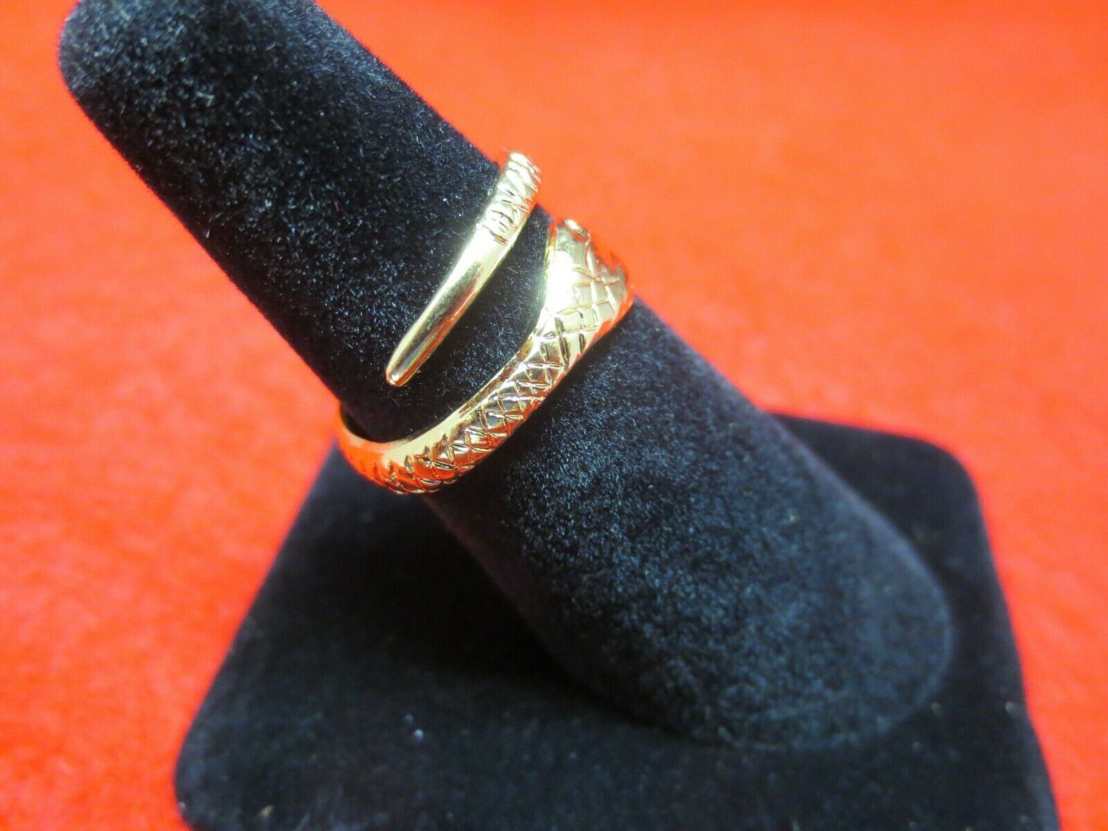 14KT GOLD PLATED ADJUSTABLE SNAKE RING STYLE SIZE 11