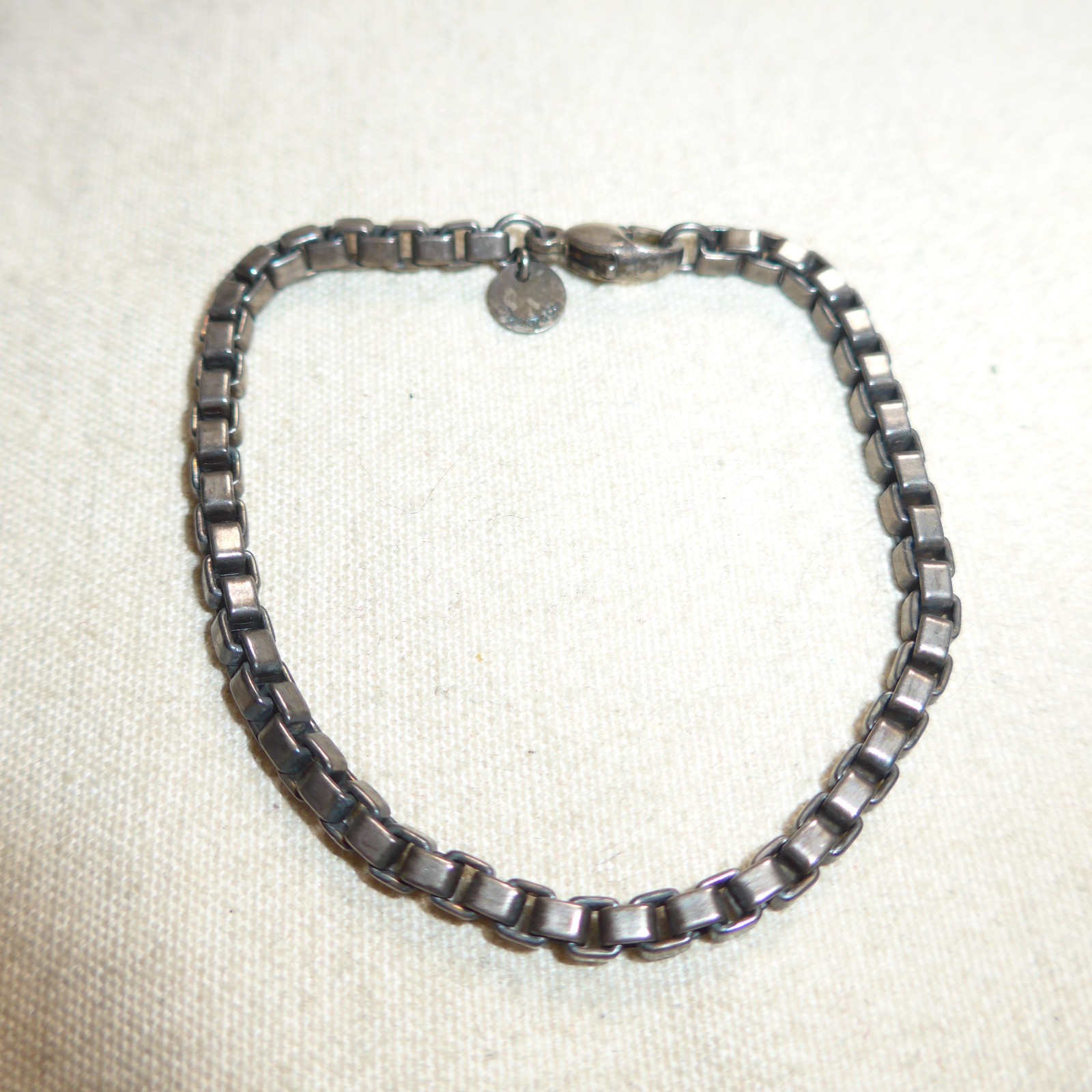 Tiffany & Co. Venetian Box Link Bracelet 925 Sterling Silver 7″