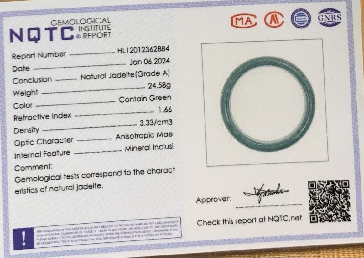 Certified Green Natural JADE JADEITE BABY Child Bangle Bracelet 45 mm 418145