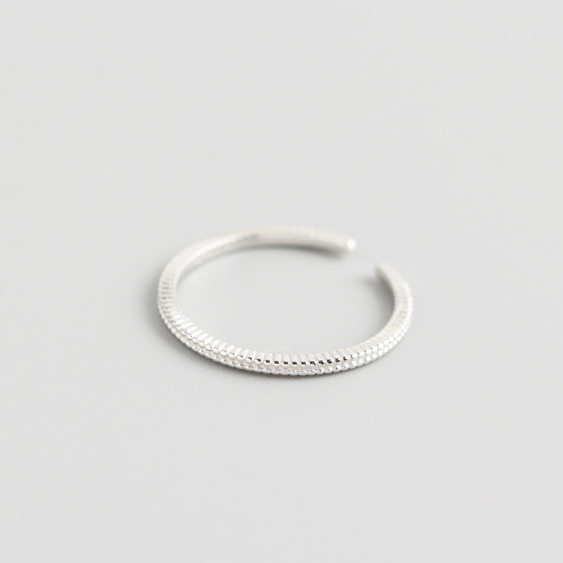 mylone 2pc 900 Silver Tone Open Adjustable Band Rings Textured & Wave 8.5