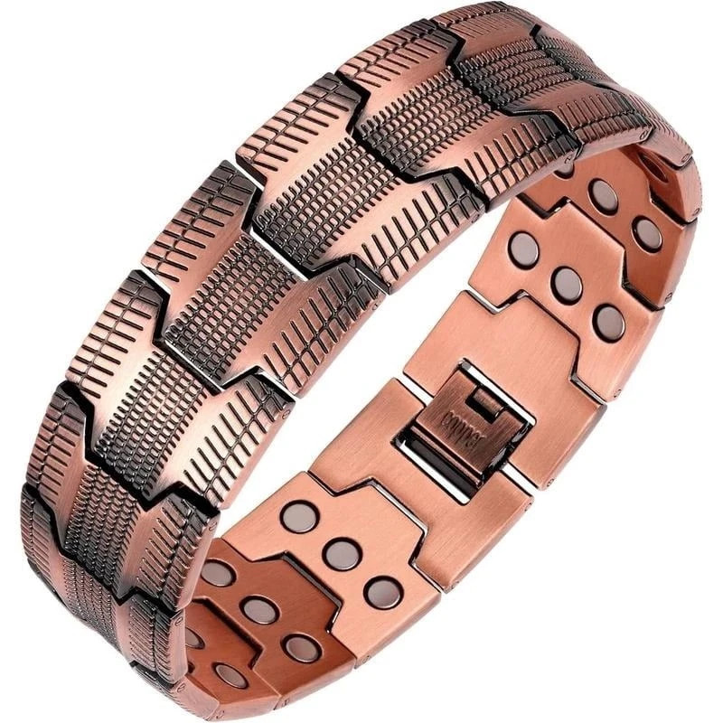 GMOX Magnetic Copper Bracelet for Men – 99.99% Pure Copper Adjustable Cuff