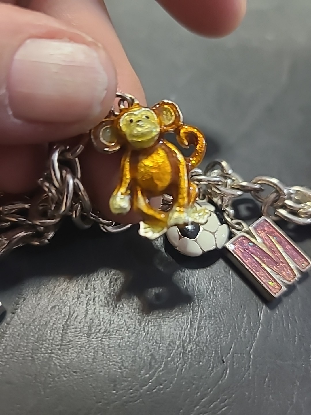 Vintage Fashion Jewelry Charm Bracelet Metal Chain with Retro Dangle Charms