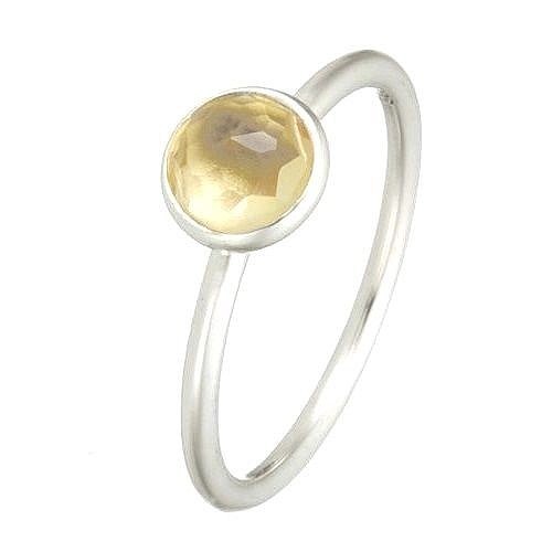 LIGHT CITRINE YELLOW CZ November Droplet .925 Sterling Silver RING – Chs.Size