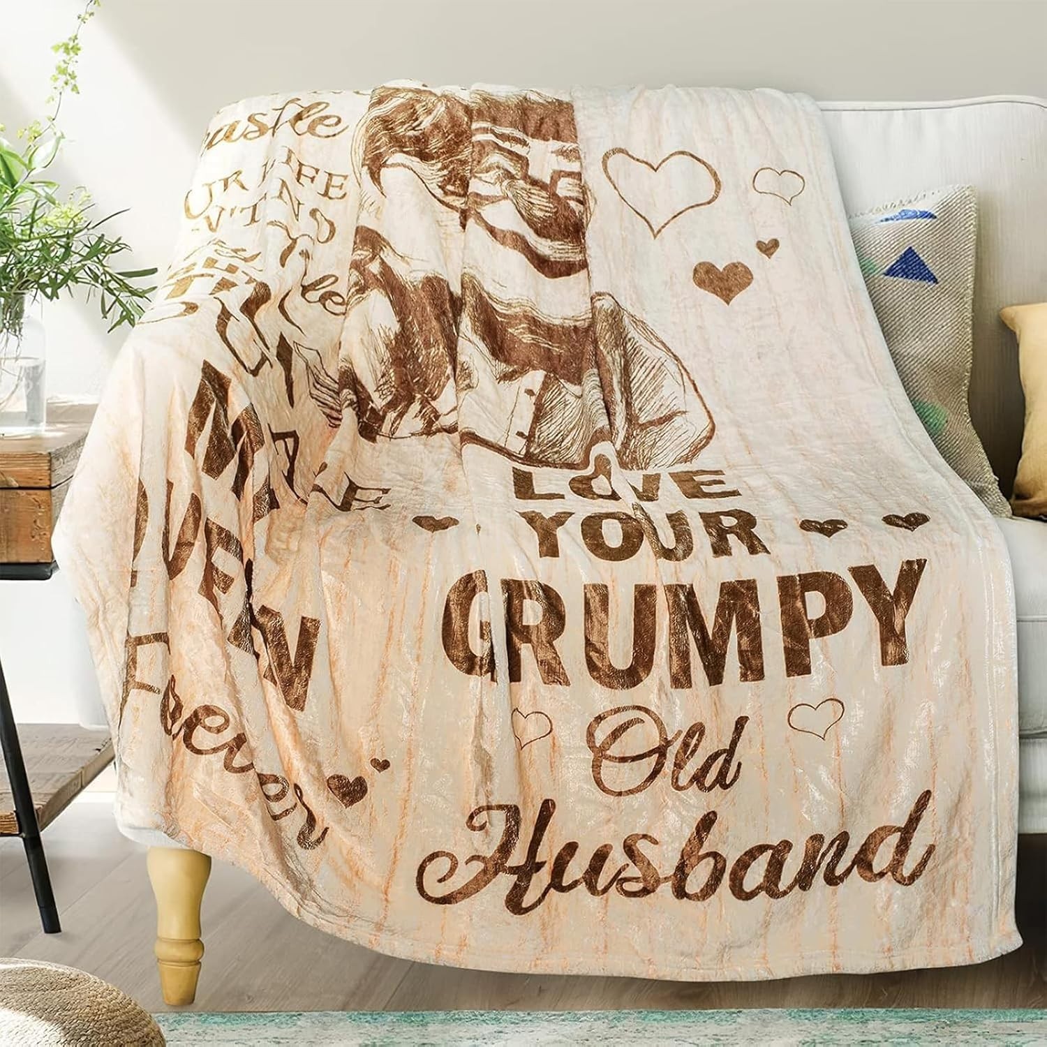 Encouraging Thoughts Blanket for Wives – Comforting Gifts for Healing 60x50in