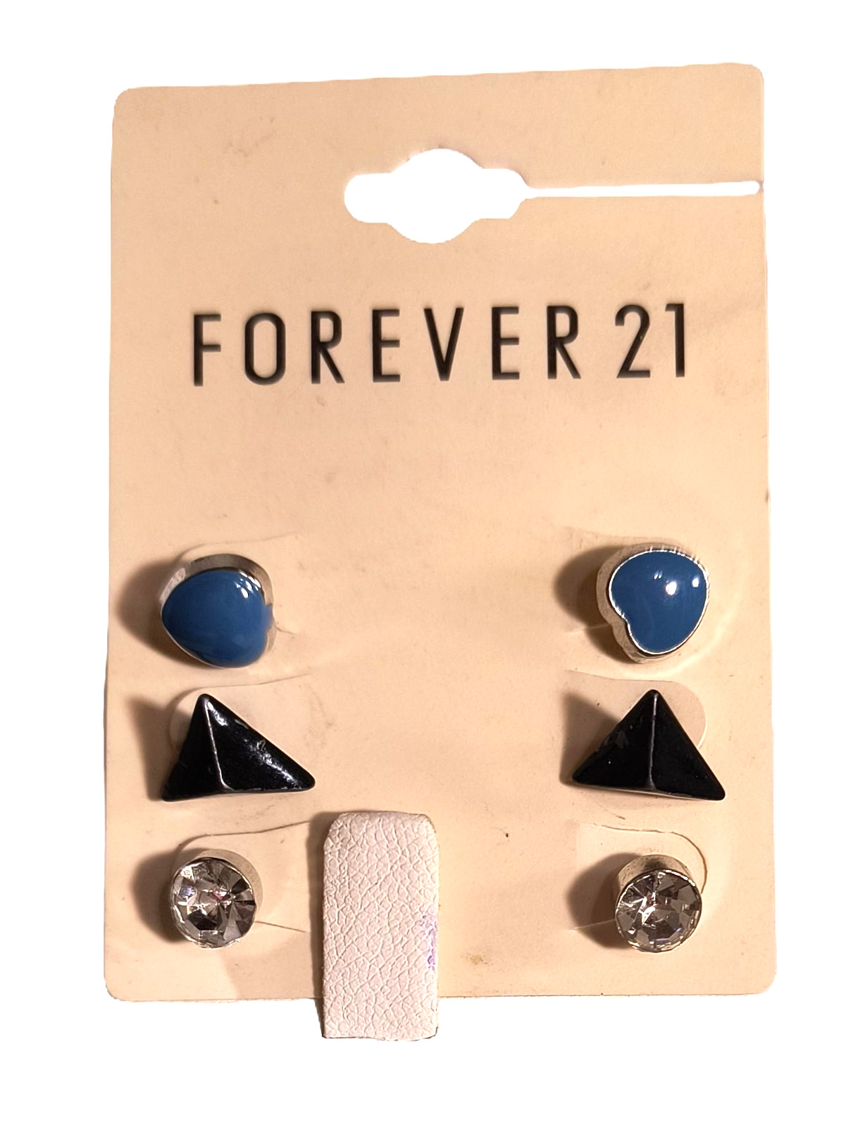 New Forever 21 3 Pairs Stud/Post Earrings for Pierced Ears Multicolor