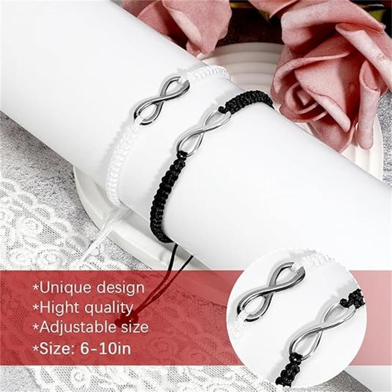Boyfriend Girlfriend Gifts, 2 Set Stainless Steel 8 Infinity Couple Bracelet
