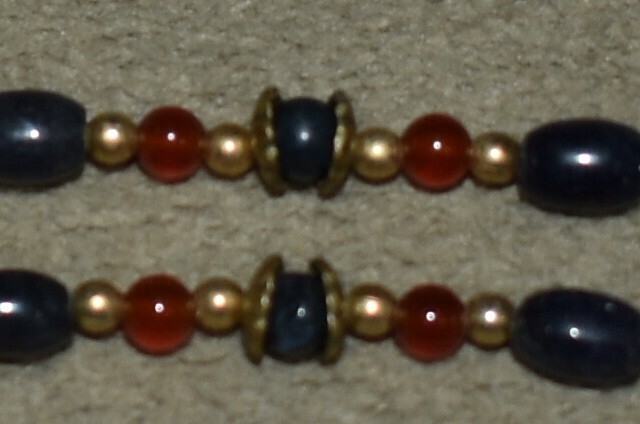 MICHAEL GOLAN Beaded Necklace w/ Square Pendant Choker 24K Gold Plated B1