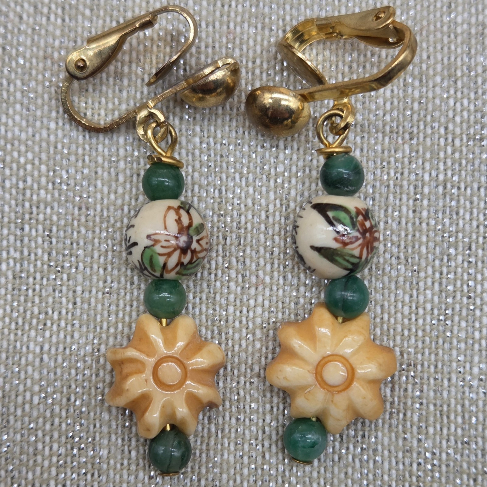 Carved Frog/Lizard/Alligator Reversible Jade/Agate Stone Necklace & Earrings