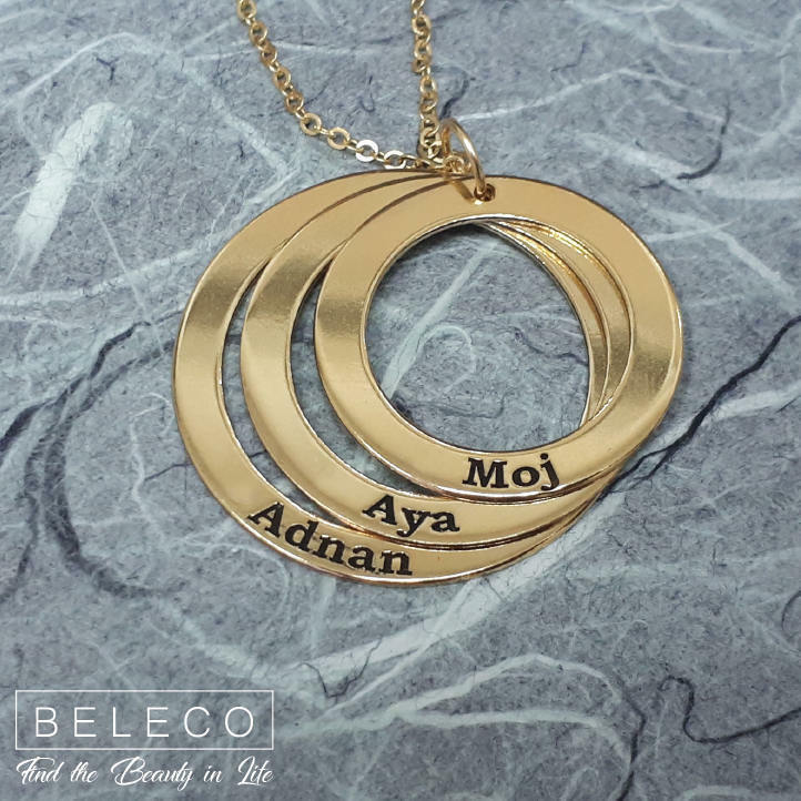 Personalized Mother Necklace Russian Ring Mothers Grandmother Gift Family Jewel