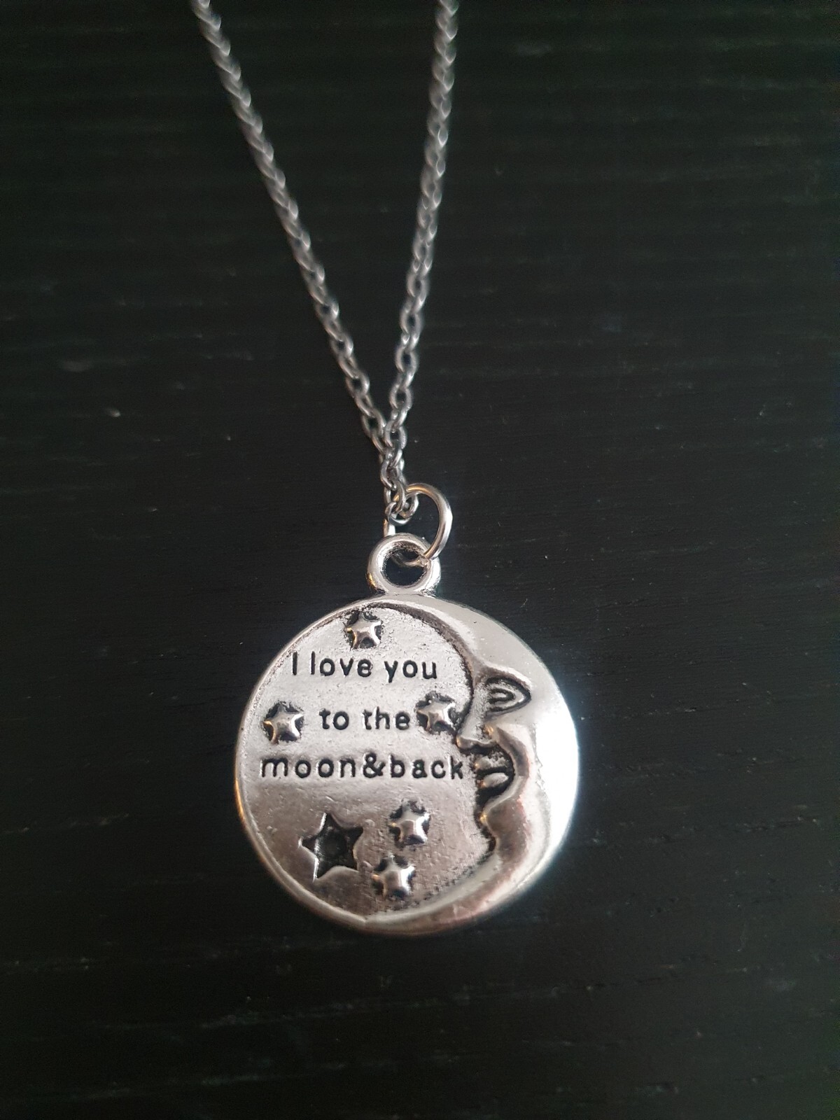 Elegant 925 Sterling Silver I Love You To The Moon And Back Pendant Necklace