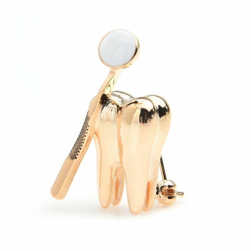 Dental Mirror Brooch Doctors Dentist Badge Uniform Brooches Pins Women’s Jewelry