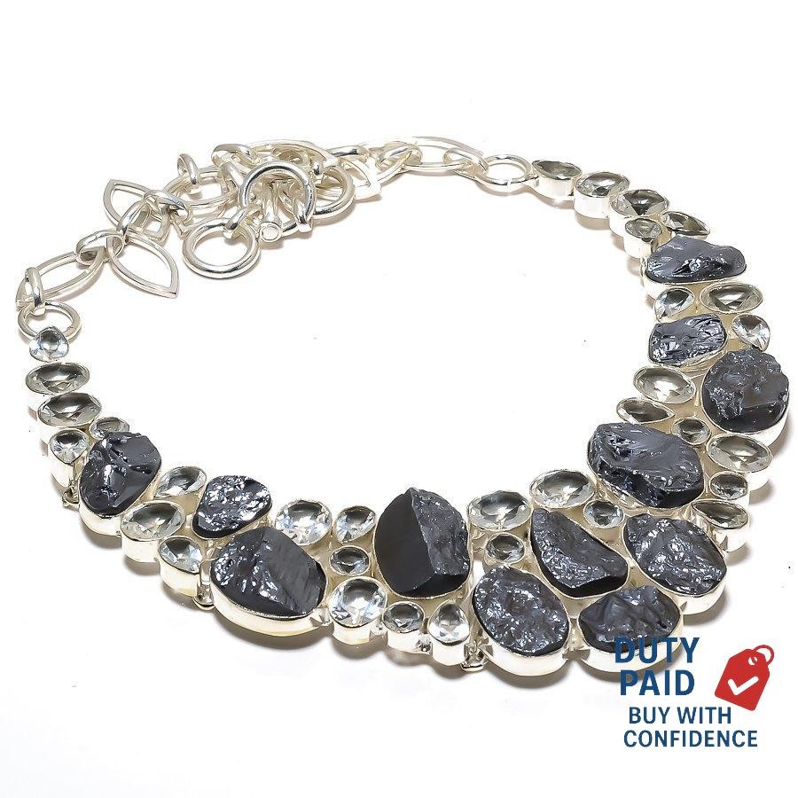Natural Silicon Druzy 925 Sterling Silver Plated Wife Chain New Necklace Jewelry
