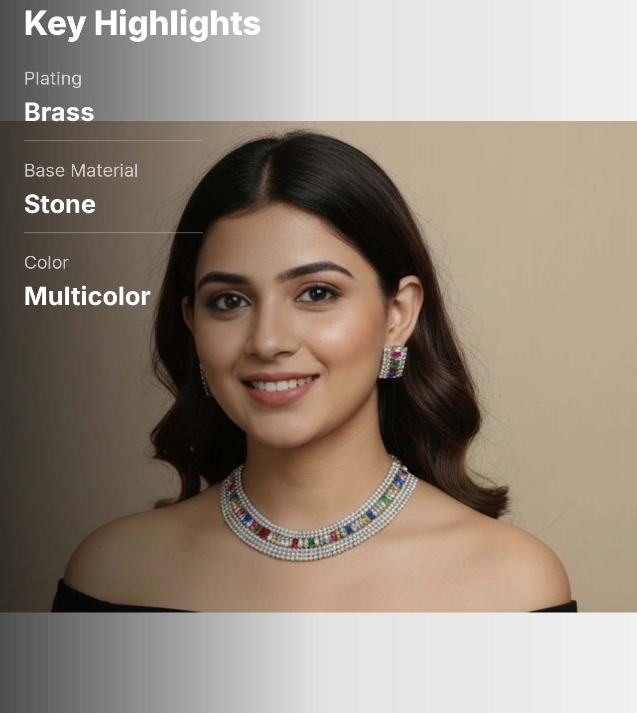 Latest Design Multicolored Choker Necklace With Earrings For Women And Girls