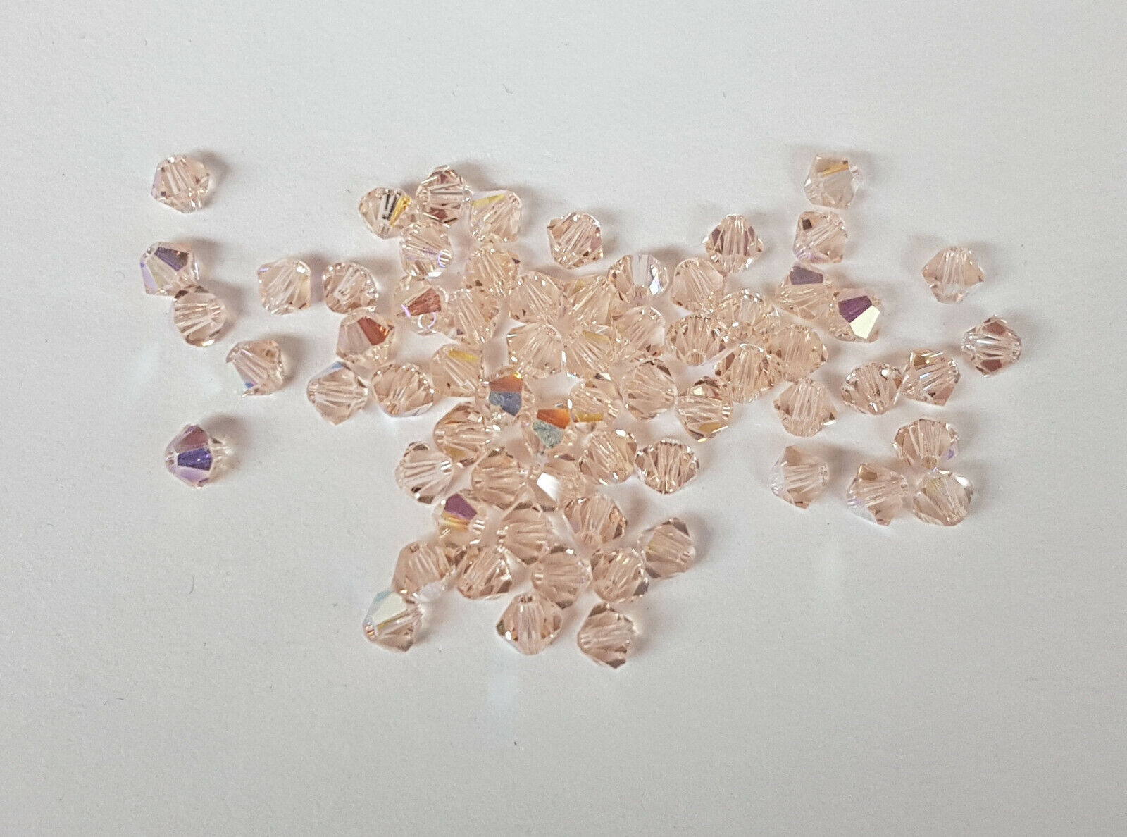 144x Made with SWAROVSKI 5328 CRYSTAL AB 4mm BICONE XILION BEAD