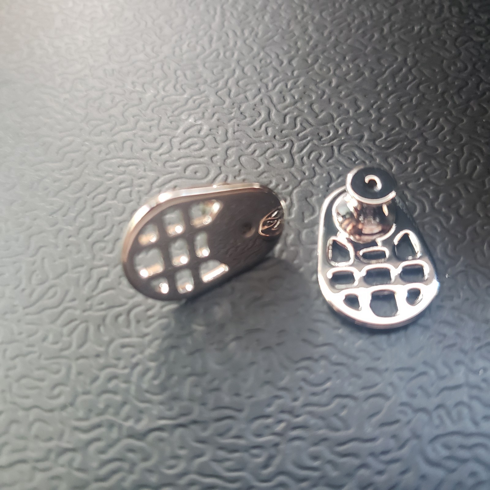 1 Pair Large Size Pierced Earring Back Support Silver Tone Push On