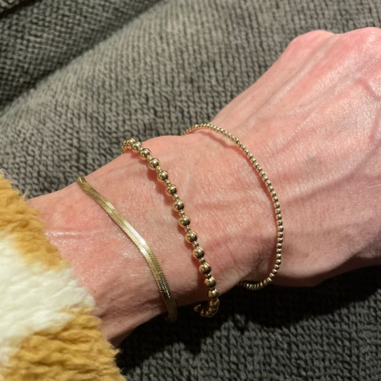 Gold Filled Small Beads Bracelet Layering Minimalist Simple Women Bracelet Gifts