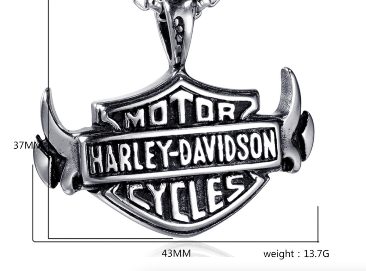Necklace Harley Davidson Motor cycle Biker V-Neck Pendant with Gift Chain 60 Cm
