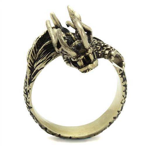 TK2444 – IP Antique Copper Stainless Steel Ring with Epoxy in Jet