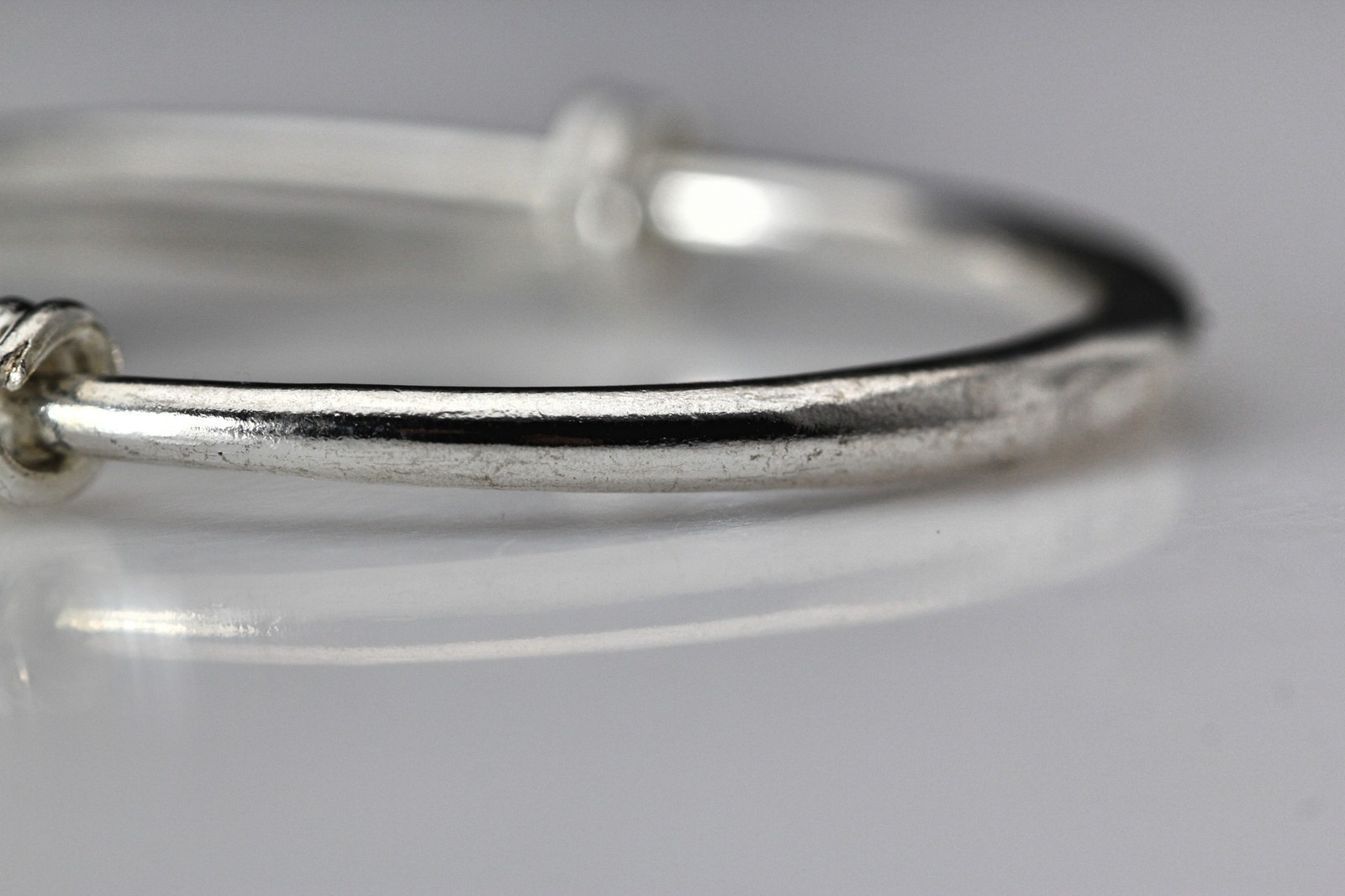 Two Bell Sterling 925 Baby Adjustable Size Bangle Bracelet 8.8 Grams (BR5508)
