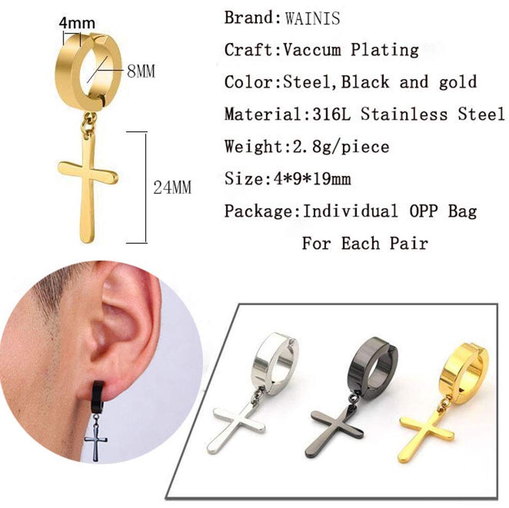 12 Pairs Stainless Steel Non Pierced Magnetic Earrings for Men Women CZ Clip …