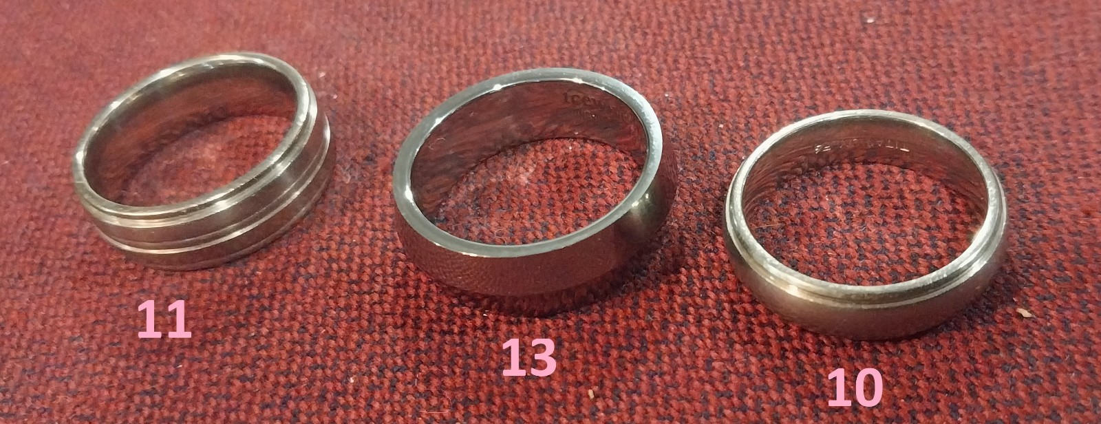 Lot of 3 Titanium rings size varies great condition