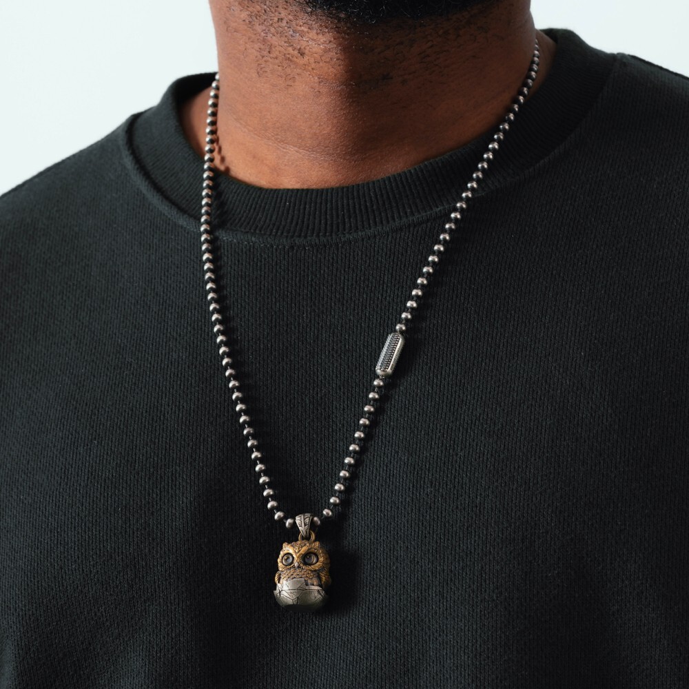 Owl Fidget Pendant for Necklace Owl Winking Pendant Jewelry Charm for Men Women