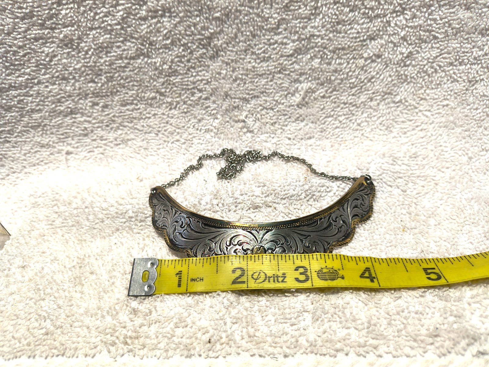 Montana Silversmiths Sterling Silver Plate Necklace Choker Flower Filigree + Box