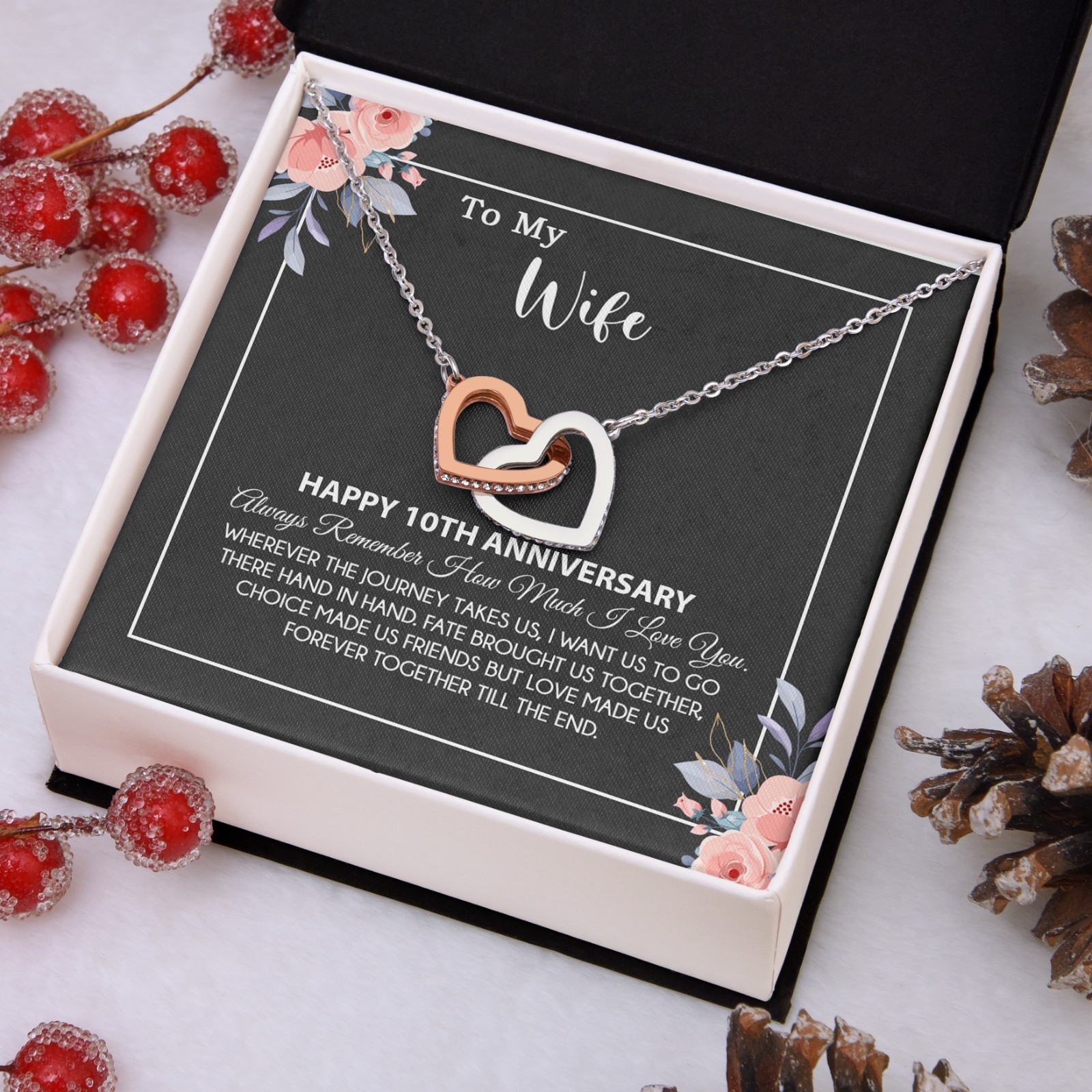 10th Anniversary Gift For Wife Necklace, 10 Year Anniversary, 10th Wedding Gift