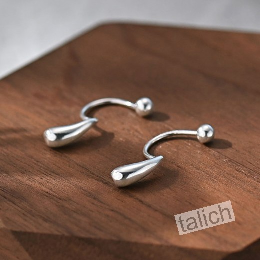 999 Fine Silver Organic Tiny Dew Drop Earrings Jacket Ball Screw Back Minimal
