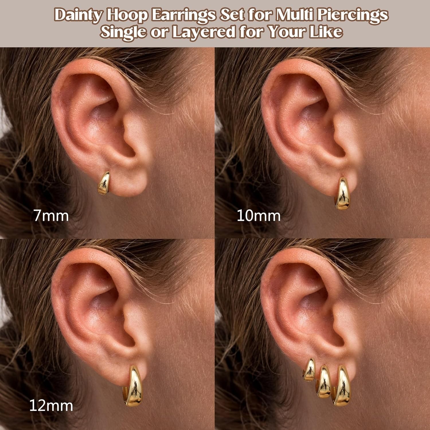 Lightweight & Durable 14K Gold Plated Chunky Hoops – Gift Box Included for Women