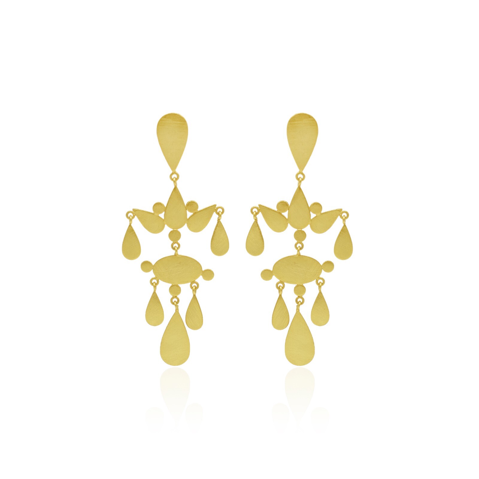 Twilight Leaves Long Dangle Stud Earrings Handmade Latest Designer Jewelry
