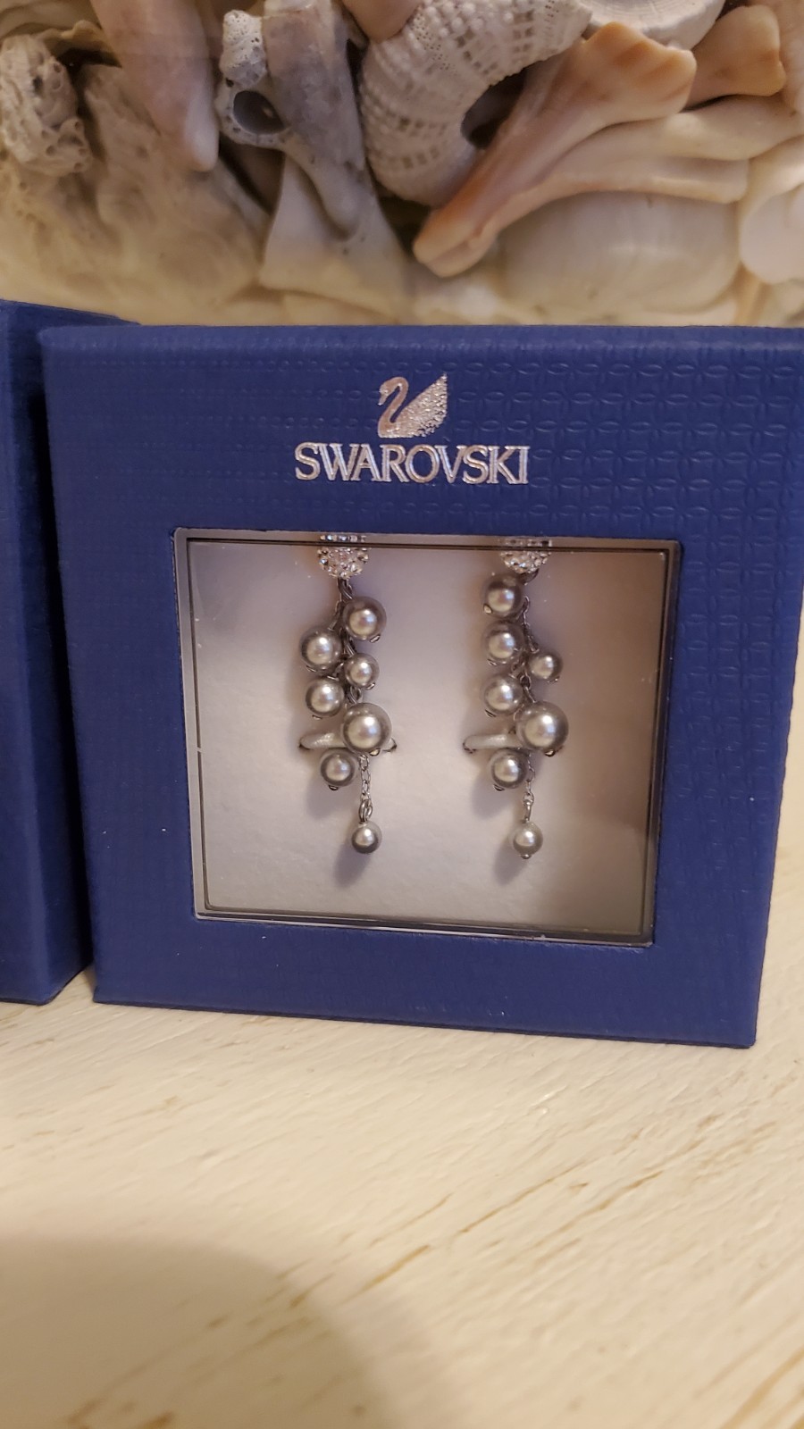 NEW Swan Signed SWAROVSKI Rumor Earrings – #1145703 long dangle cluster balls