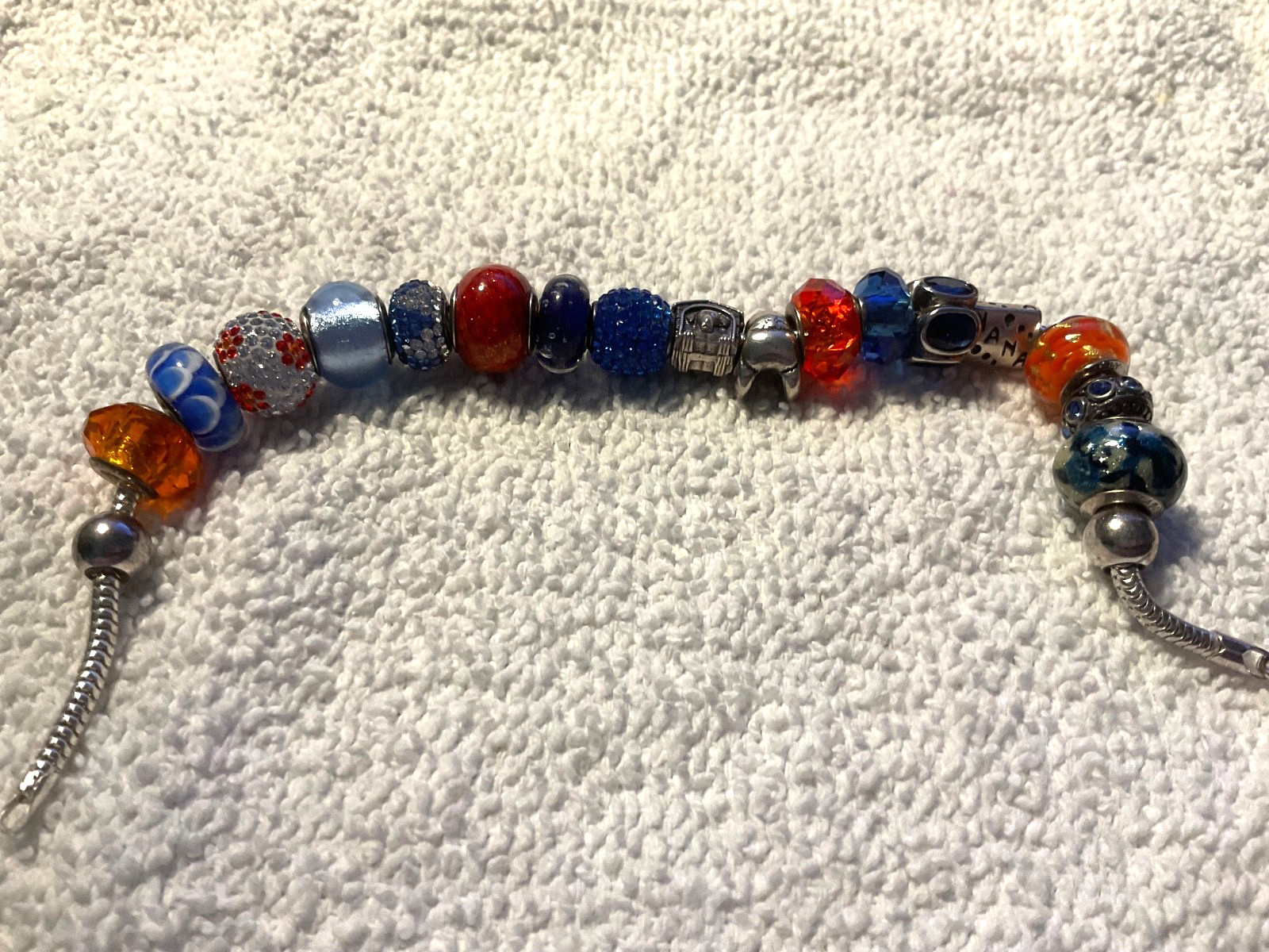 European Style Bead – Scalloped Blue Glass Buy 3 = Free Shipping (2-B)