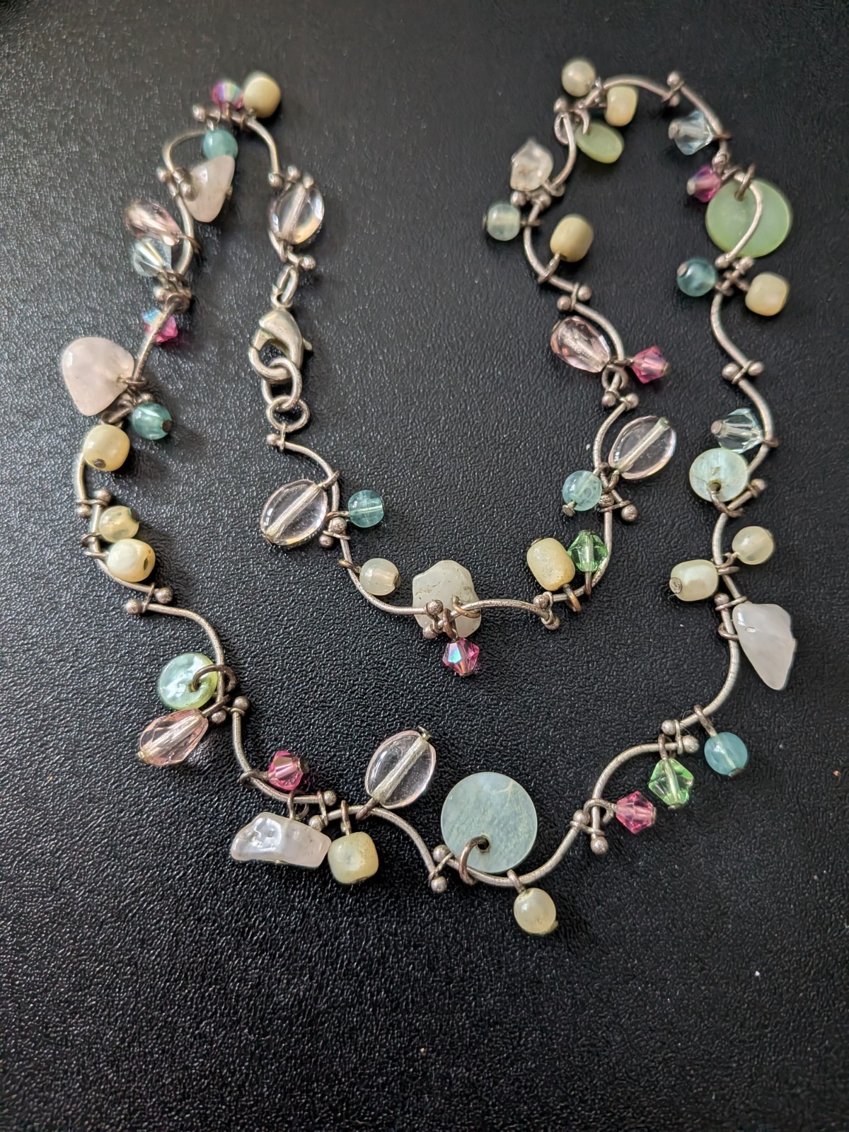 Next Multicoloured Beaded Short Necklace, Rose Quartz And Beads Necklace