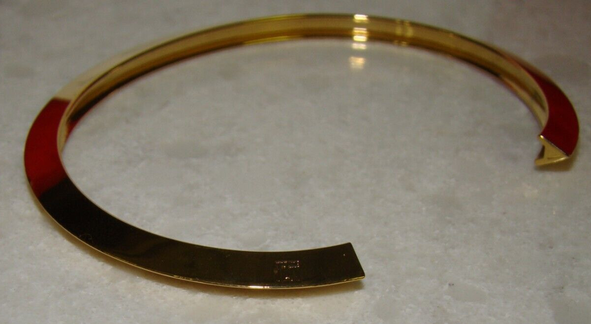 New Stella Valle A Initial Charm Cuff Bangle Gold Tone Bracelet