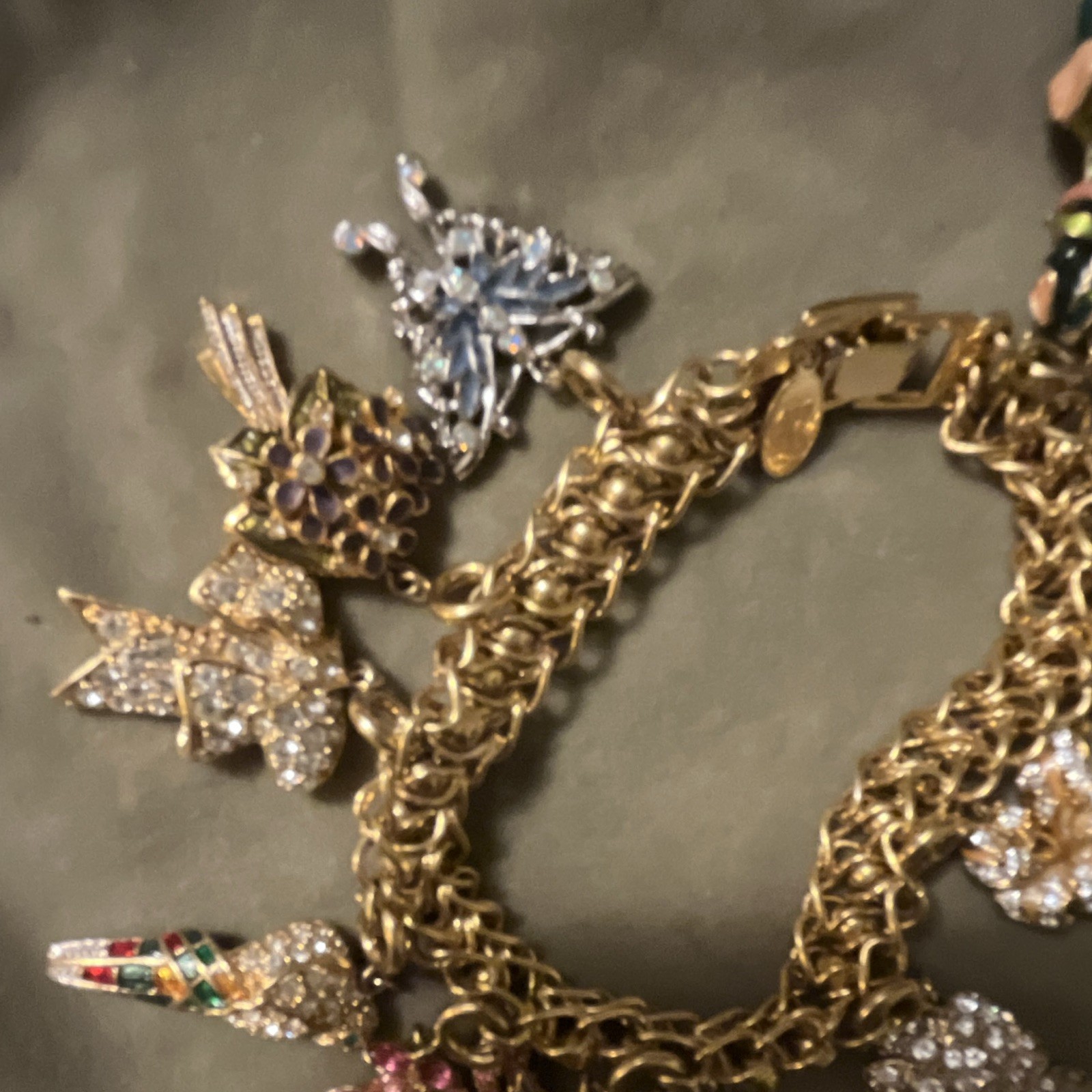 Nolan Miller Multicolor Crystal & Enamel Dangle Charm Bracelet, Lobster Clasp