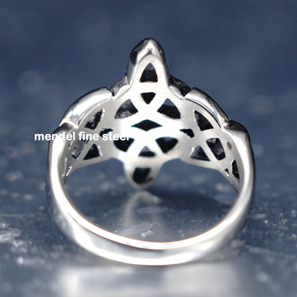 MENDEL Womens Gold Plated Irish Celtic Triquetra Trinity Knot Ring Size 6 7 8-11
