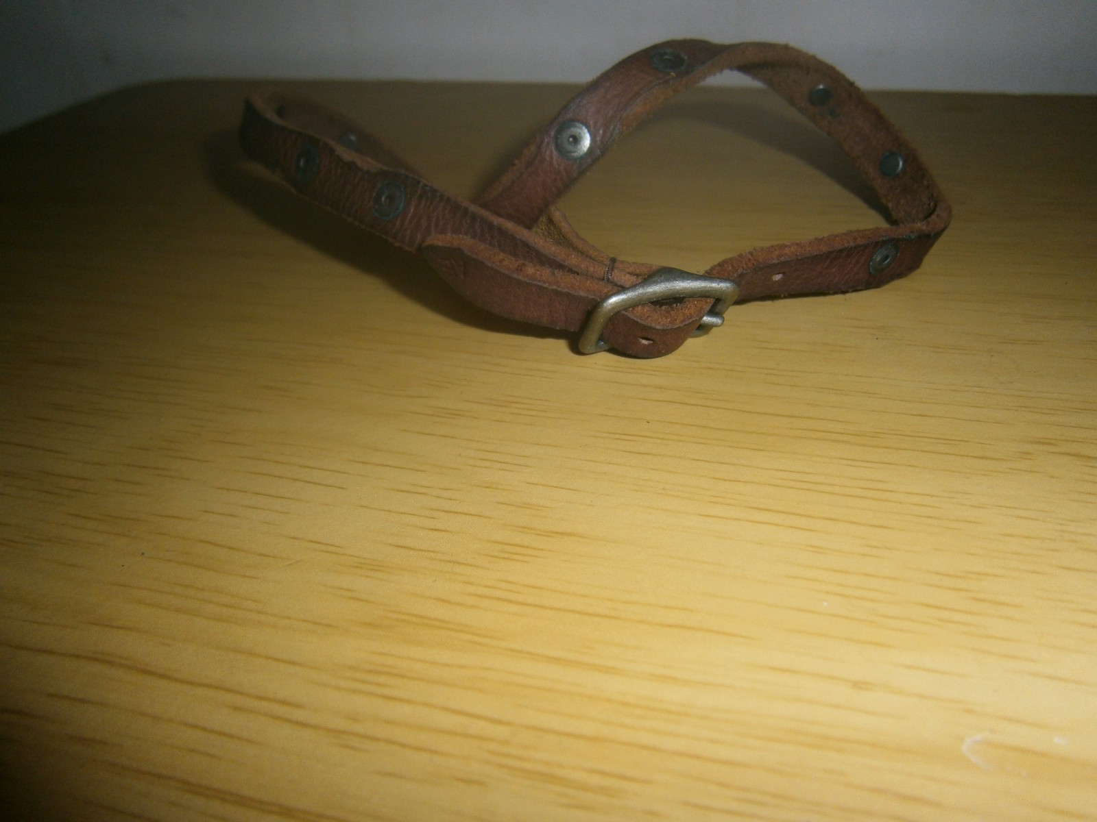 Vintage brown leather American Eagle Outfitters choker necklace.38.5-42cm(E20a2)
