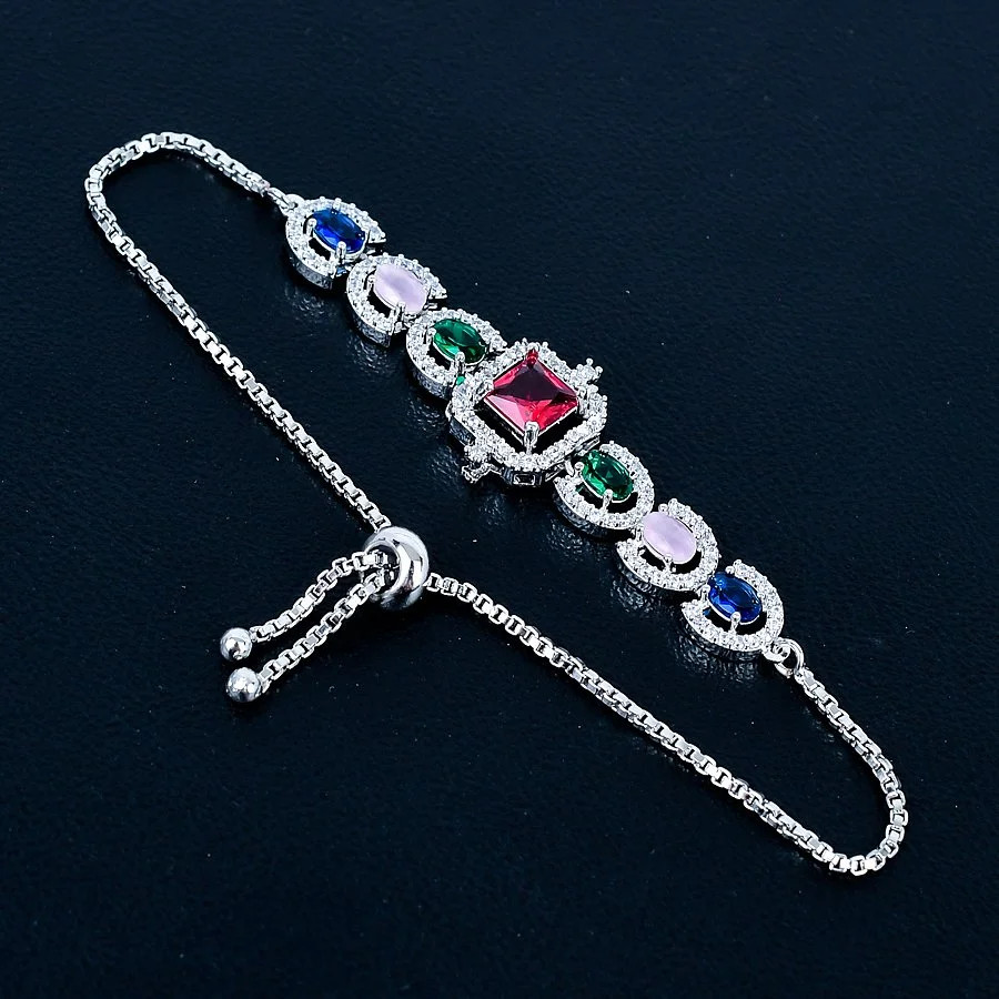 Mozambique Garnet 925 Silver Plated Bracelet 7-8″
