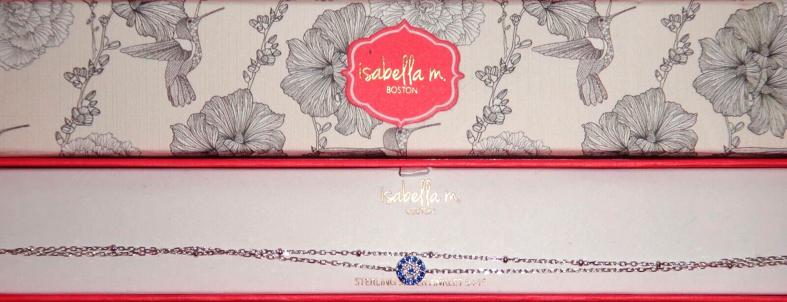 ISABELLA M. Women’s Sterling Silver EVIL EYE Double Chain Bracelet MADE IN ITALY