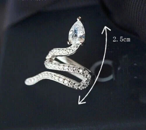 925 Silver Simulated Diamond Snake Ear Cuff Earrings 14K White Gold Plated