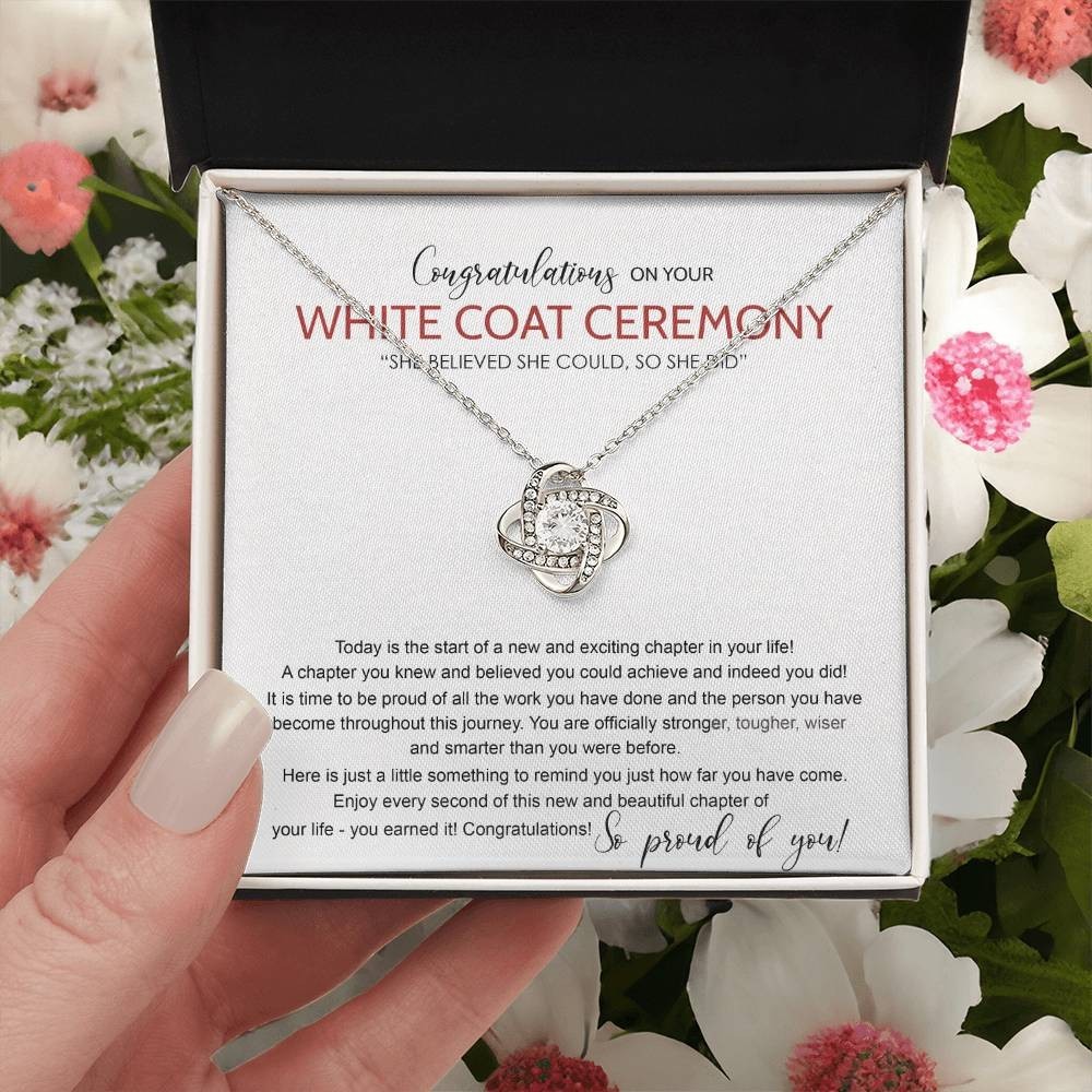 White Coat Ceremony Necklace Gifts For Daughter, Nurse On Congrats Gift For Her